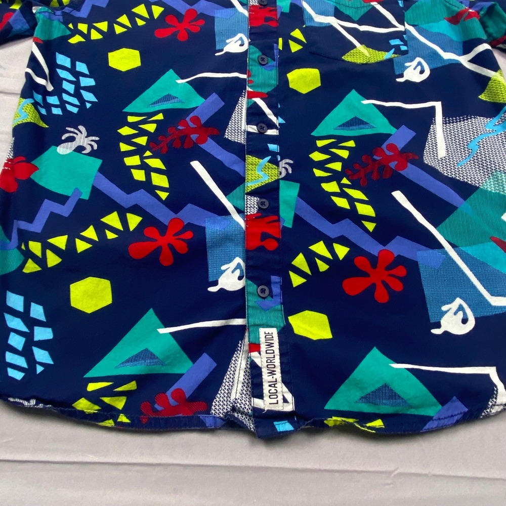 KAVU Klear Above Etch Art Shirt Mens Medium Hawaiian Cotton Abstract Casual - Picture 3 of 11